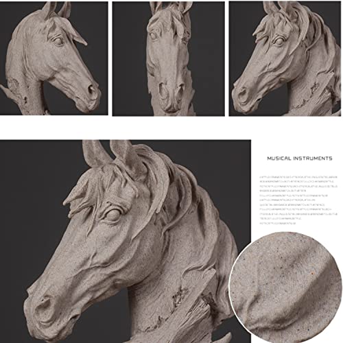 Estatua decorativa caballo cabeza de resina 11.8 in miniatura 6