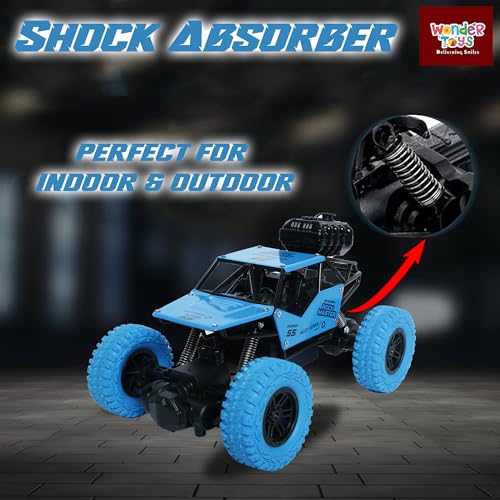 Image of Wonder Remote Control Rock Master /Crawler with Smoke, Monster Car for Kids Monster Truck Rock Climbing Car Toy for Kids | 2.4 GHz Remote with Long Range | C Type Charging | Made in India (Blue)