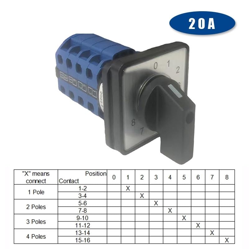 0-8 Positions LW26-20/4 Panel 20A 4 Poles Control electronic start