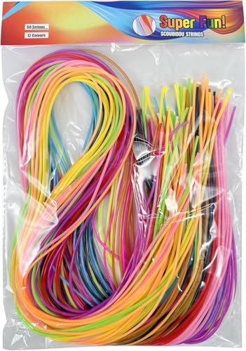 Great Five 60 Scoubidou Strings Plastic Lacing Strings Craft Gimp Lacing Cord 12 Colours 5 strings per colour Craft Strings Bracelet Key Rings (60 meters)