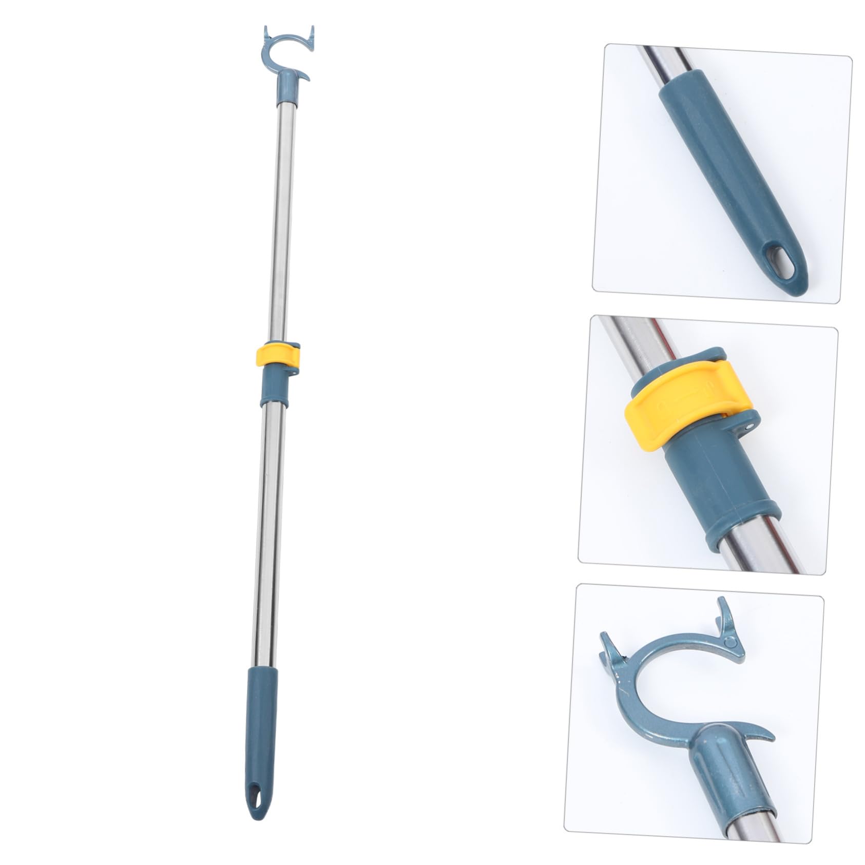Barre Télescopique En Acier Inoxydable Bleue - Réglable Pour Placard Ou Plafond, Séchage Linge, Rangement