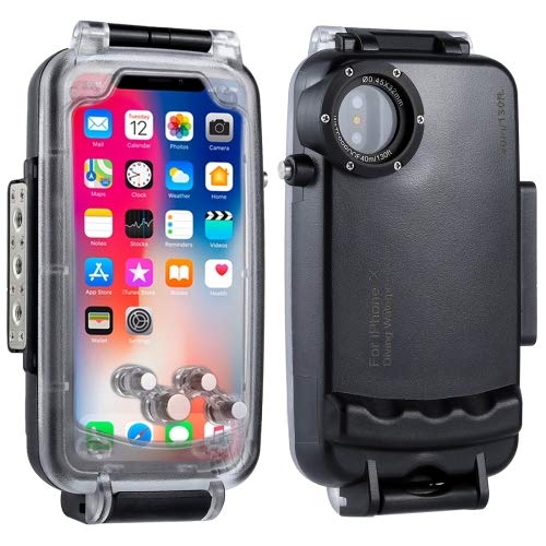 GARTOL iPhone X/XS 40m/130ft Waterproof Diving Housing Photo Video Taking Underwater Cover Case