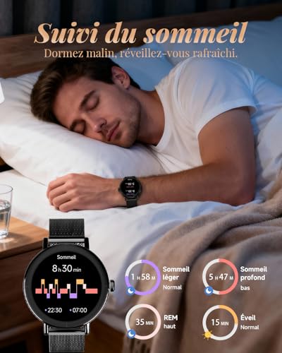Montre connectée sport double bracelet compatible Android iOS noir TOOBUR - 4