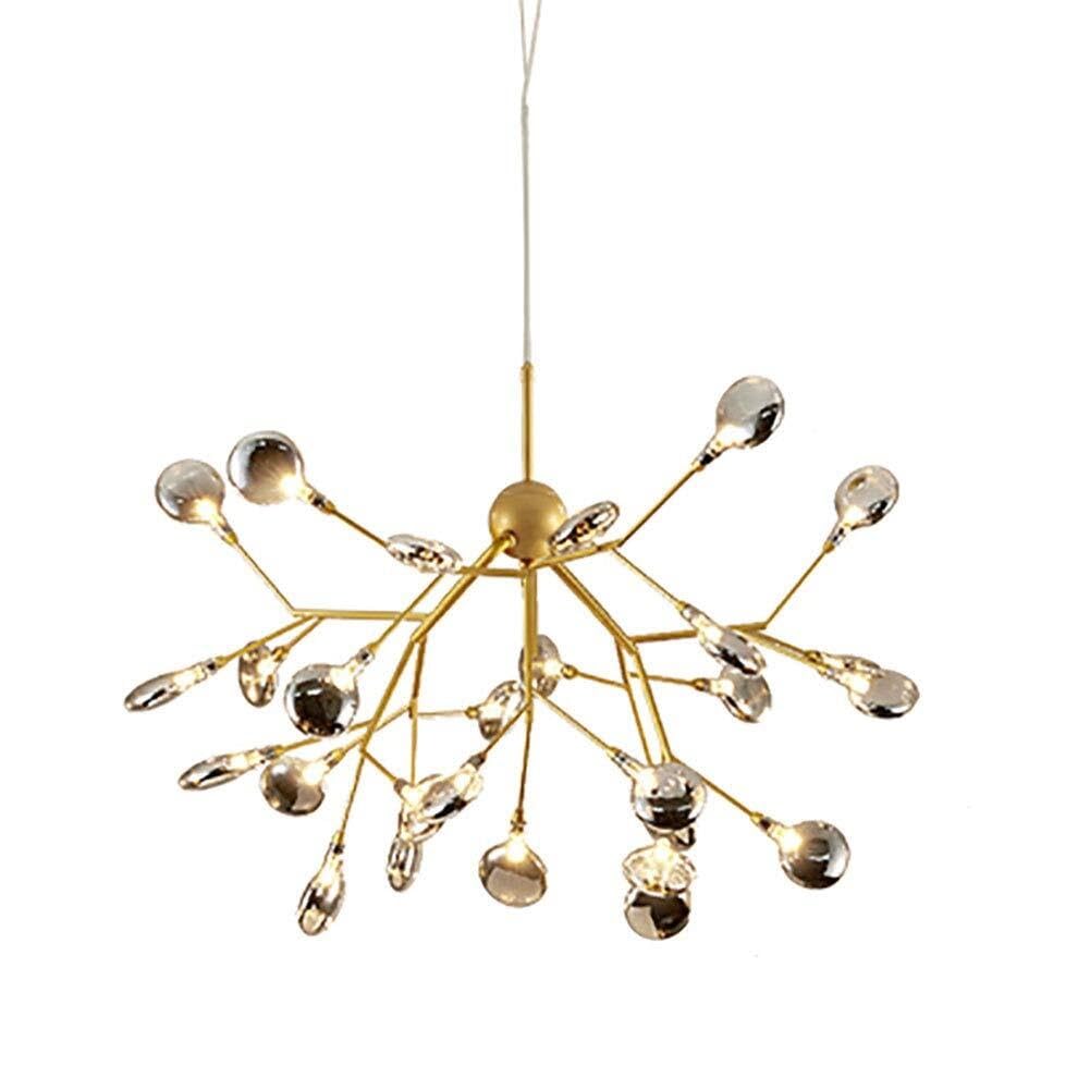 Lustre Spoutnik Firefly doré à LED G4 : suspension moderne 27 lumières