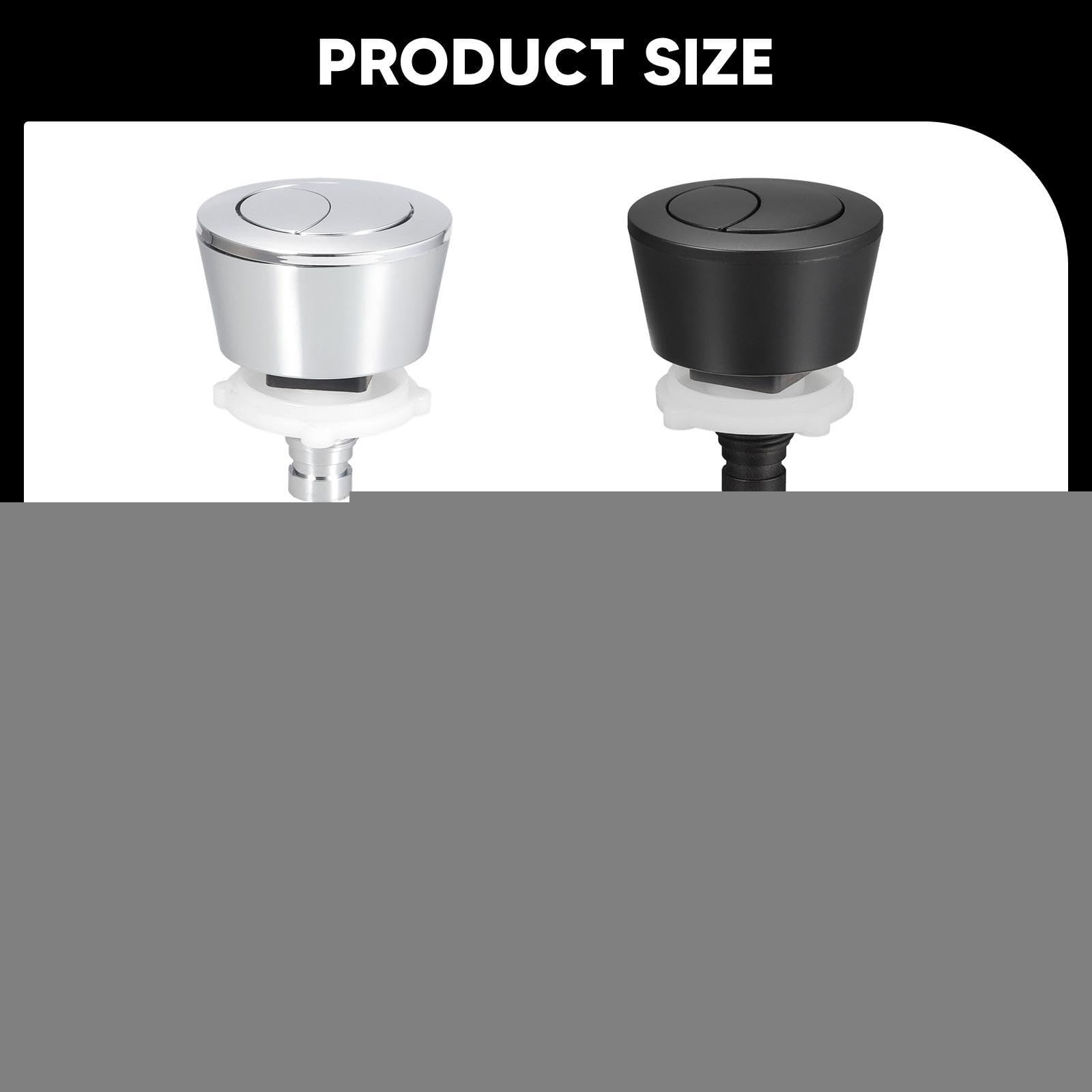 Botón de Inodoro Sustituto de Válvula para Tanque Accesorios Resistente Instalación Sencilla Material PP para Uso en Reparación Baño, Negro