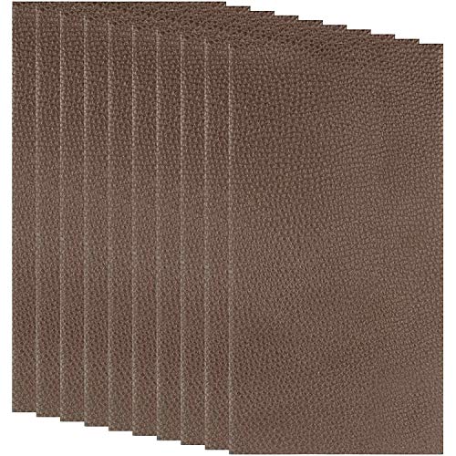 10 Pieces Leather Patches Leather Repair Kit for Couch Furniture Sofas Car Seats Handbags Jackets (Coffee)