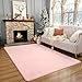 Amearea Modern Area Rugs for Bedroom Living Room, 4x6 Feet Pink Thickened Memory Foam Rug, Fluffy Indoor Washable Rugs Non Slip Minimalist Carpet for Kids Boys Girls Dorm Nursery Room Decor