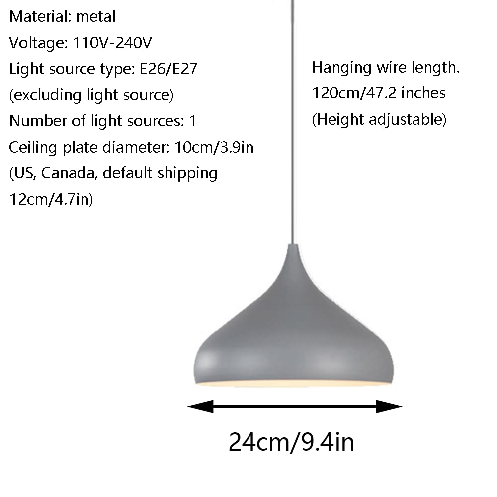 Lámparas Colgantes industriales Sencillas Macaron Fashion Shade Lámpara Colgante de Metal escandinava Estilo danés Elegante luminaria de Color para Dormitorio, Comedor, Restaurante