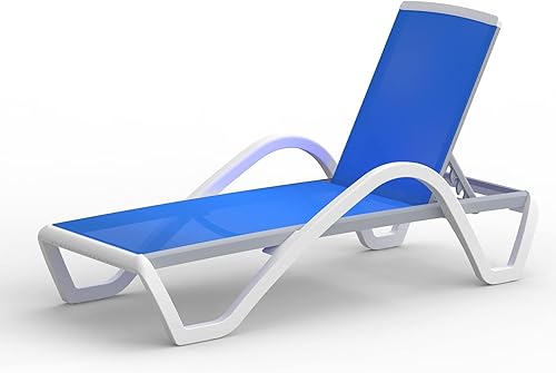 Miniatura 8 de Domi - Silla de salón para exteriores, tumbona de aluminio para patio con respaldo y ruedas ajustables de 5 posiciones, silla reclinable para todo