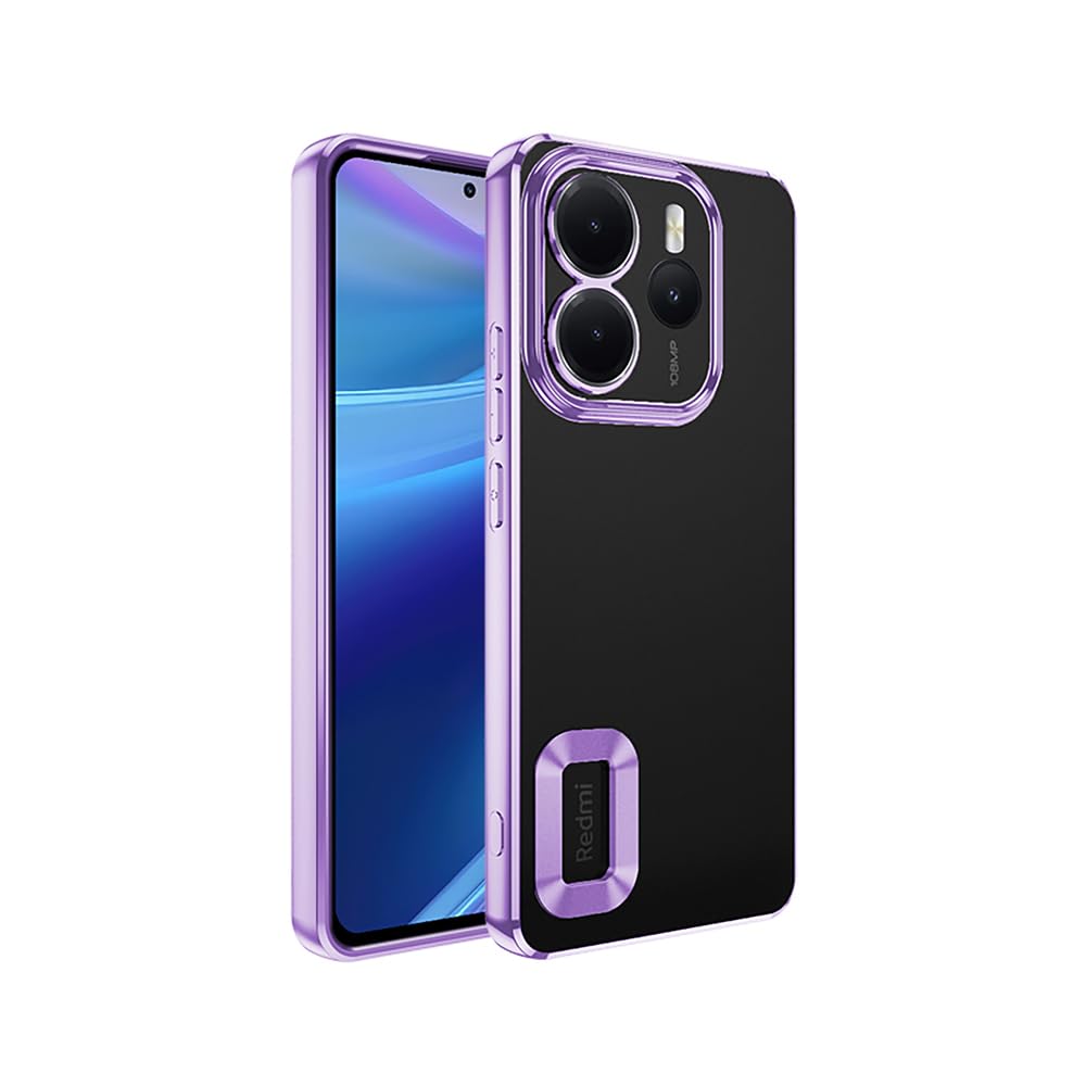 Zore Xiaomi ile uyumlu Redmi Note 14 4G Kılıf Kamera Korumalı Logo Gösteren Zore Omega Kapak Lila