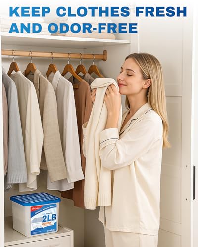 Image of 2 LB Vacplus Moisture Absorber, Strong Absorption, Fragrance Free, 4 Pack | Hi-Capacity, Wider Absorption, Closet, Bathroom, Basement, Odor Eliminator, Extra-Large Capacity Dehumidifier Bucket