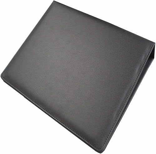 Miniatura 6 de KINGFOM Carpeta de piel sintética A4 para documentos con tarjetero (carpeta de 3 anillas, color negro)