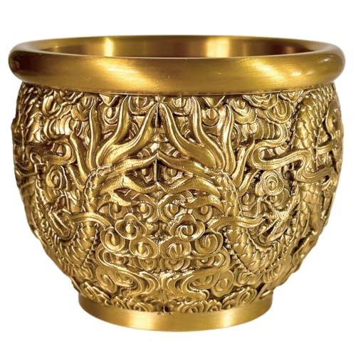 Cuenco de feng shui de latón dorado PRETYZOOM de estilo chino 2