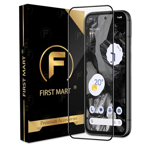Image of FIRST MART Tempered Glass for Google Pixel 8A, 9H Full-Glue Screen Protector, 3D Edge-to-Edge, HD Clear, Oleophobic, Case-Friendly, Black, Pack of 1