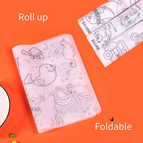 Kids Placemats Coloring Doodle Fun Pad Fda Silicone Table Mat For Kids Drawing Painting Non Slip Washable And Reusable (3 Pack, Without Markers) #TOP3