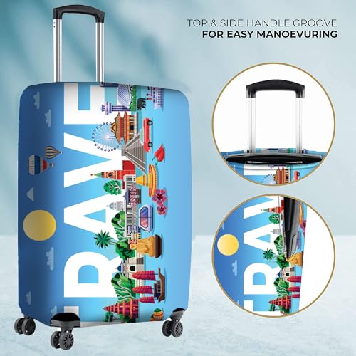 Image of Nasher Miles Polyester Protective Luggage Cover Set of 3 (Small-Medium-Large) - Traval