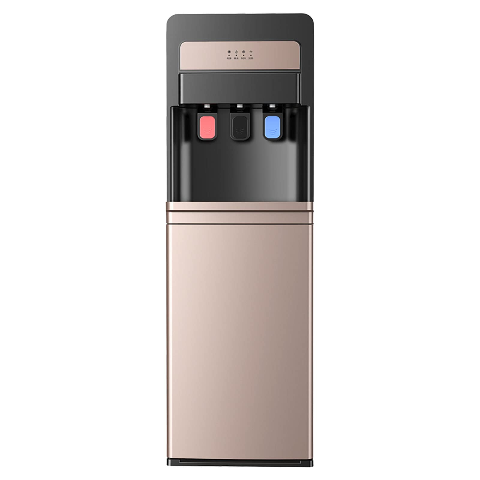 Dispensador de agua de carga superior, recordatorio automático de escasez de agua, tres salidas de agua, cubo de agua inferior para casa, oficina, escuela (dorado)
