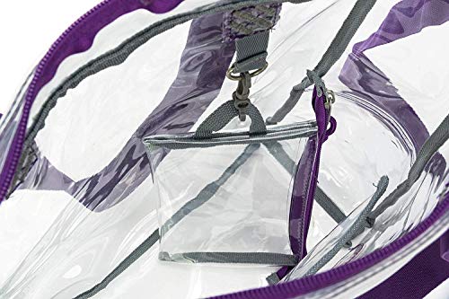 Heavy Duty Clear Tote Bag Quality See Through Messenger Bags with Zipper Durable Transparent Handbag with Cosmetic Pouch3