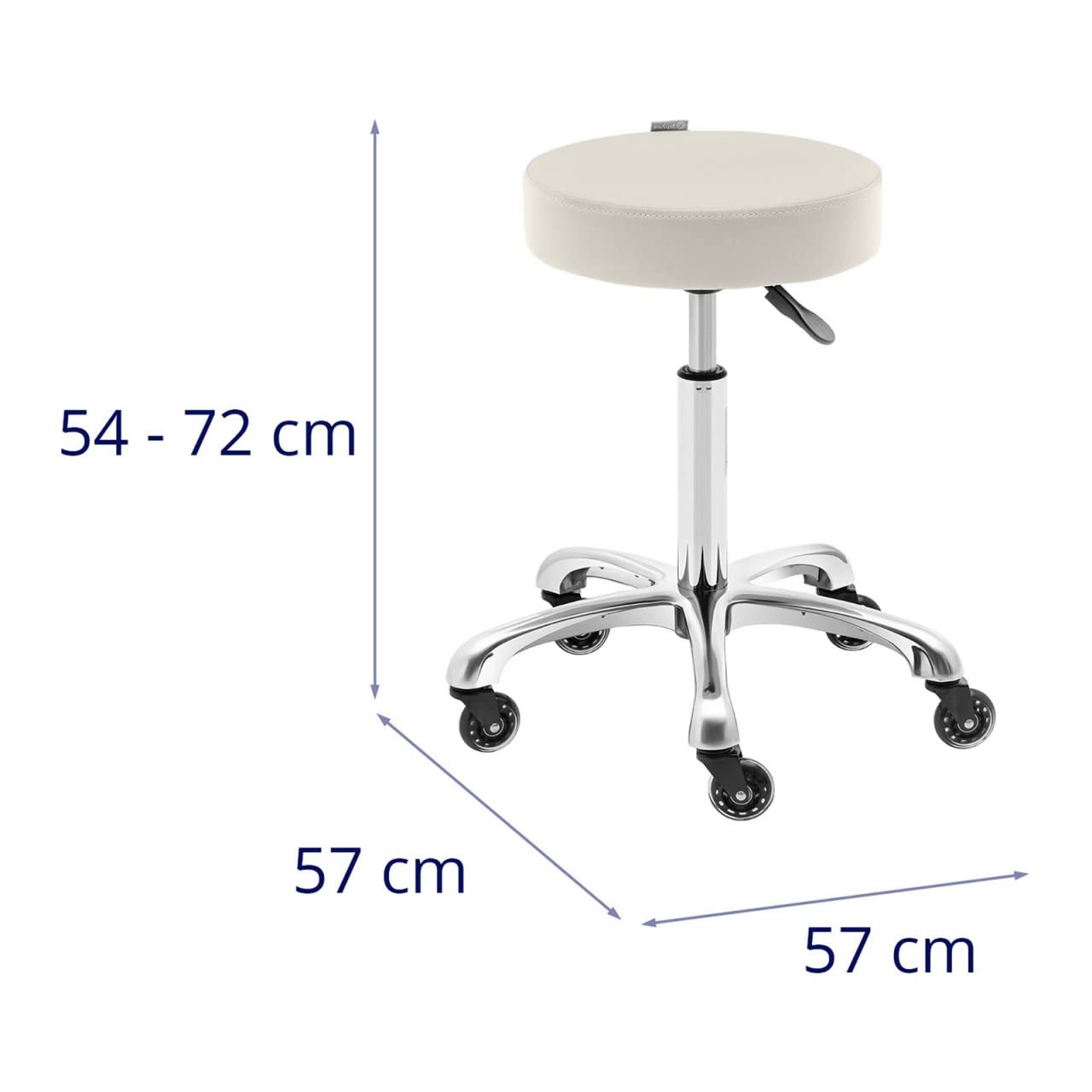 physa WORCESTER BEIGE Tabouret de coiffeur Beige 53 - 71 cm Tabouret coiffeur Tabouret coiffure -
