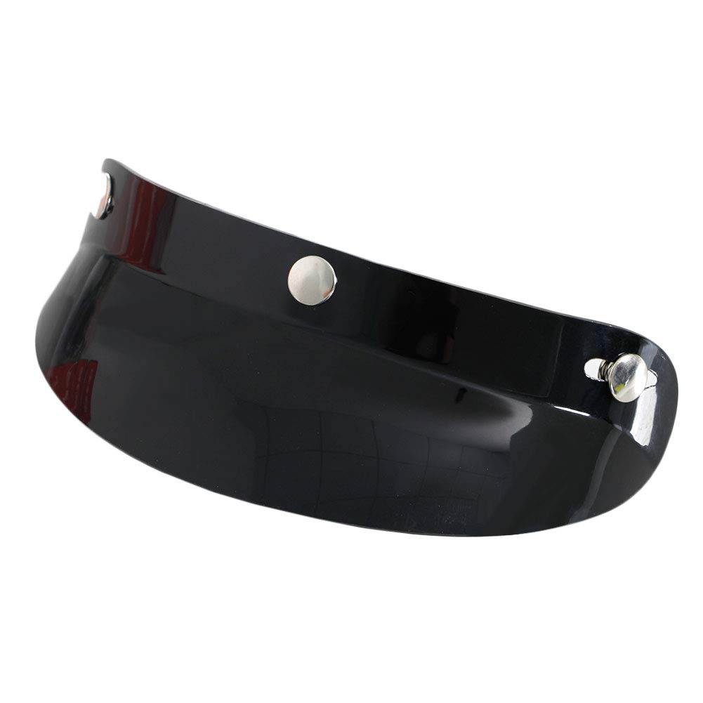 Hot Universal 3 Snap Visier Gesichtsschutzlinse für Motorradhelme Open Face Helm Krempe Schwarz