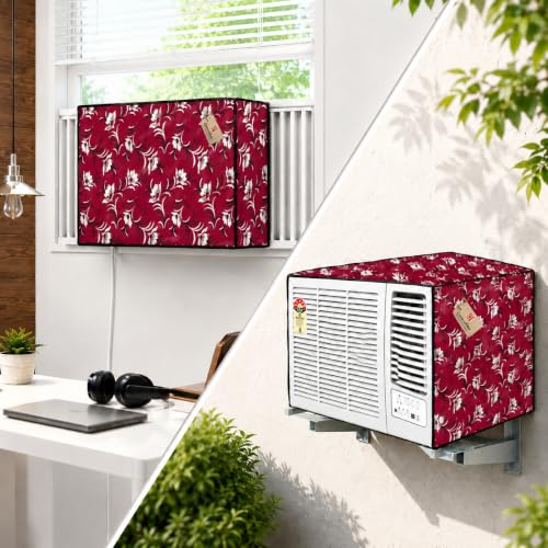 Image of Window AC Cover for 1.5 Ton AC | Waterproof Indoor & Outdoor AC Cover Combo | Dustproof UV Resistant Elastic | Protects from Sun Rust Scratches | Outdoor 69x61x48 cm & Indoor 69x48x10 cm