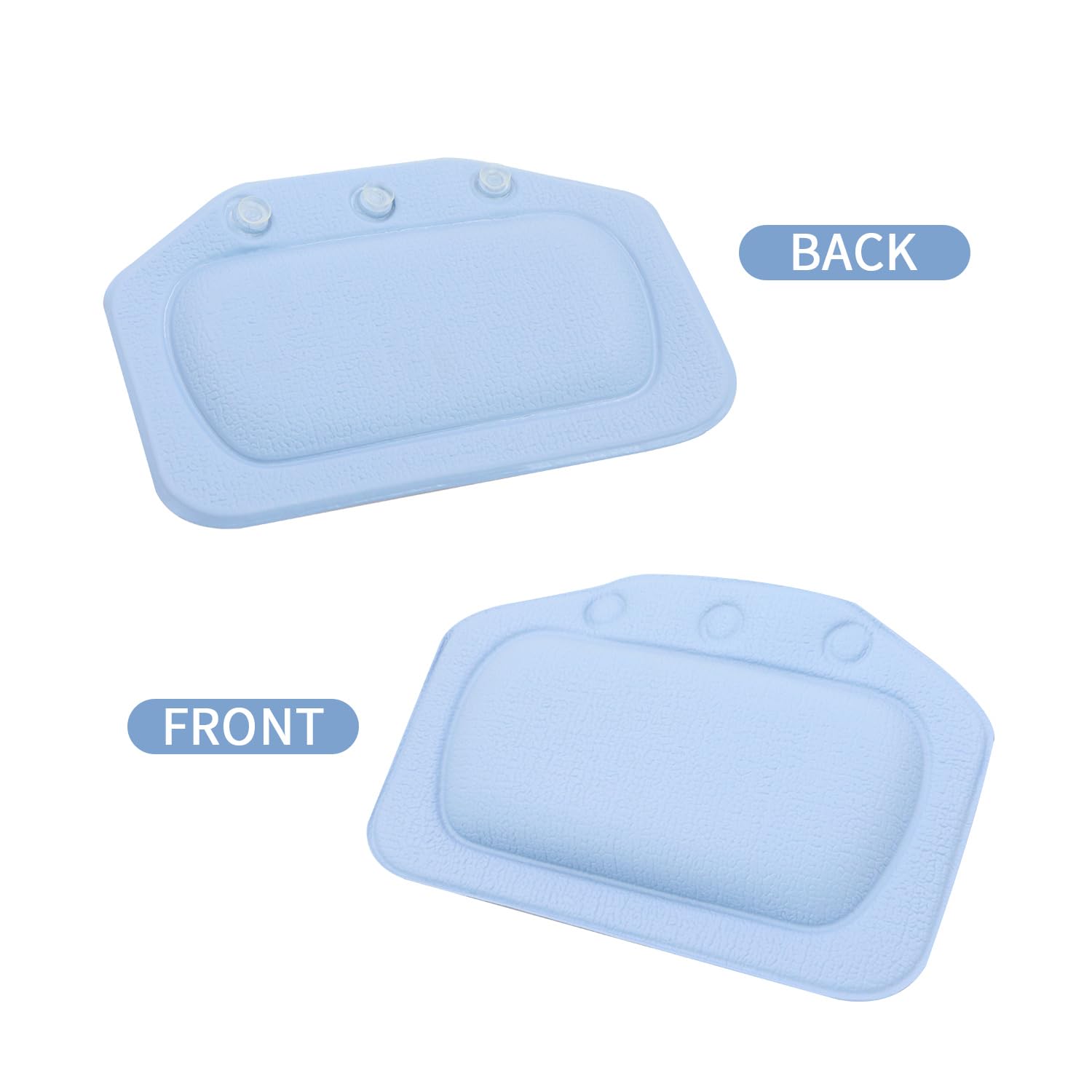Almohada Bañera Baño Cojín Bañocon - 3 Ventosas Antideslizantes Tecnología 4D Air Mesh Cuello Ergonómica, Waterproof Bath Headrest Bathtub para Todas Las Bañeras, SPA en Casa Bañera de Hidromasaje