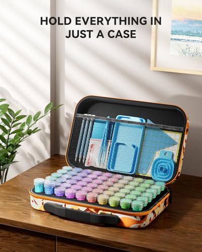 Image of ARTDOT 60 Slots Storage Container for Diamond Art Kits for Adults,Portable Bead Storage Boxes for Diamond Painting Accessories and Tools