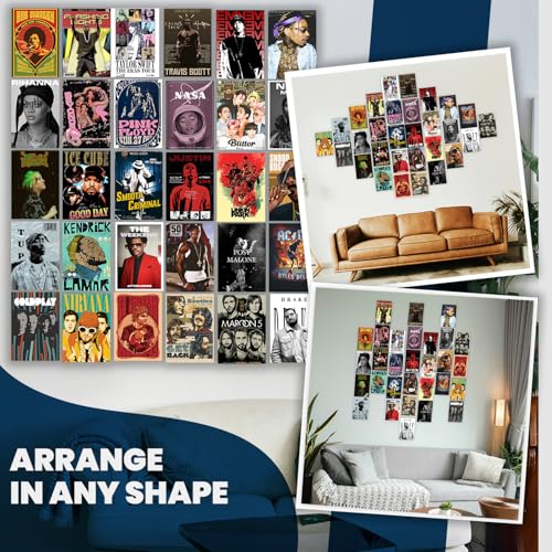 Image of Wallgasm Music Poster Set - Pack of 30, 10x15cm 300GSM Posters | Poster Set For Room, Wall Art for Bedroom, Gym, Office - Musician Posters - Music Wall Collage Kit
