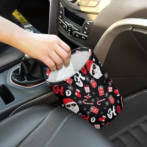Image of Christmas Santa Candys Car Garbage Can Waste Basket for Cars - Back Seat, Floor, or Hanging Headrest Auto Accessories Interior Road Trip Essentials