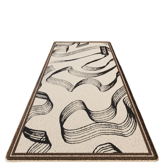 Tapis texture vintage blanc crème de haute densité 60x160 cm