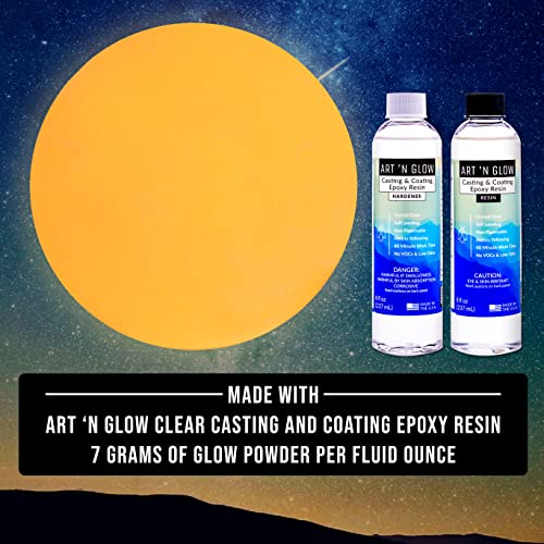 Glow In The Dark Pigment Powder - 12G - Neutral And Fluorescent Colors (Neutral Orange) #TOP4