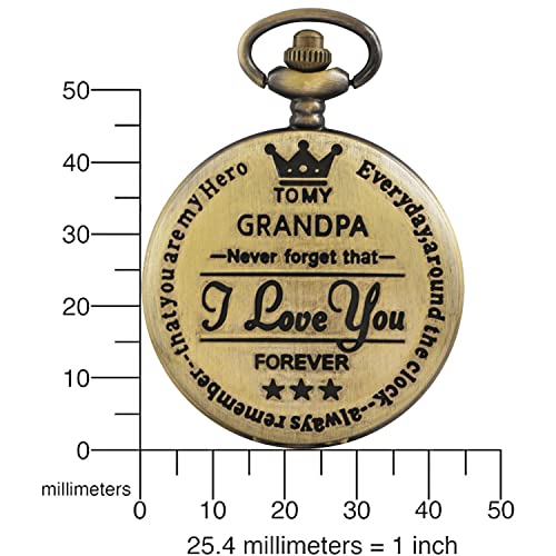 Montre de poche à quartz gravée : le cadeau idéal avec chaîne pour l'anniversaire de papa