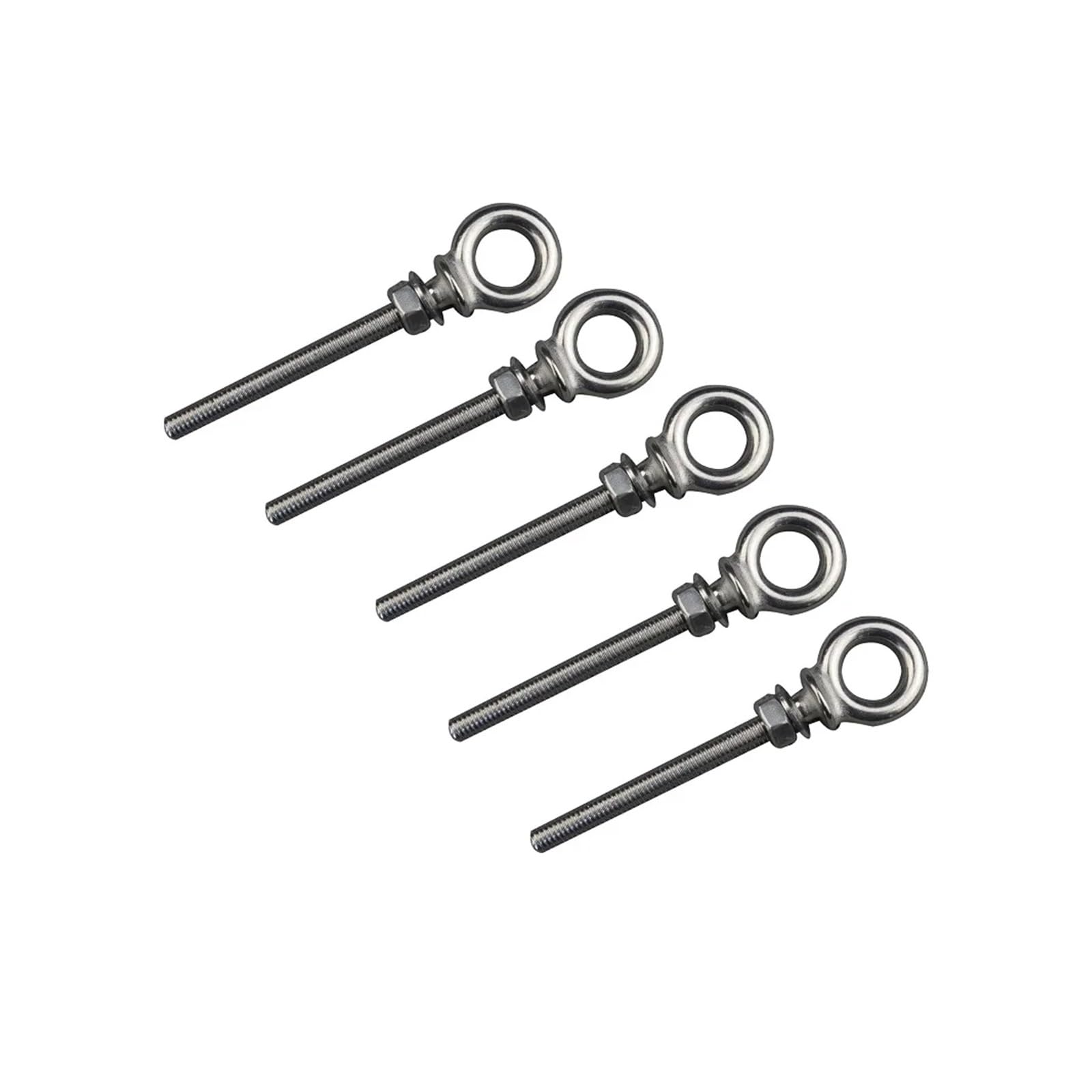 Boulons et écrous pour anneaux de levage Boulon à œil de levage à épaule longue HX en acier inoxydable 316, avec écrou M6 M8 M10 for le levage de câbles métalliques, 5 pièces (Size : M10)