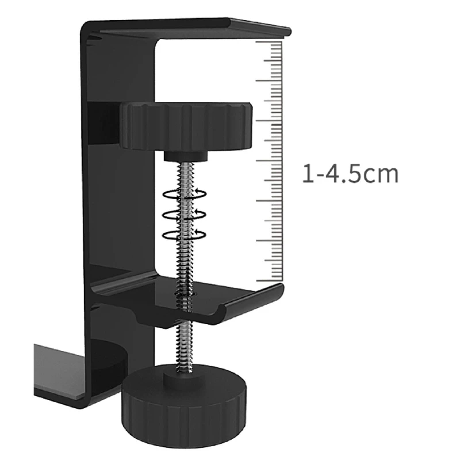 Supporto per Cuffie Gancio Porta Auricolari in Metallo da 2 Pezzi sotto Il Supporto for Cuffie da scrivania Gancio for Cuffie con Morsetto Regolabile Universale per Cuffie(Black)