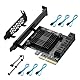 PCIE Schnittstelle-4X SATA Karte 6 Ports, mit 6 SATA Kabel und Low Profile Halterung, PCIE zu SATA 3.0 6 Gbps Controller, ASM1166 Chip