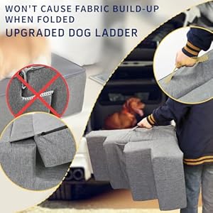   Dog-Stairs-Foam-Pet-Steps-for-Small-Dogs-Foldable-High-Bed-Dog-Stairs-20-inches-High-for-Medium-Dogs-4-Step-Dog-Joint-Care-Ramp-Up-to-66-LBS-Indoor-Outdoor-Foam-Cation