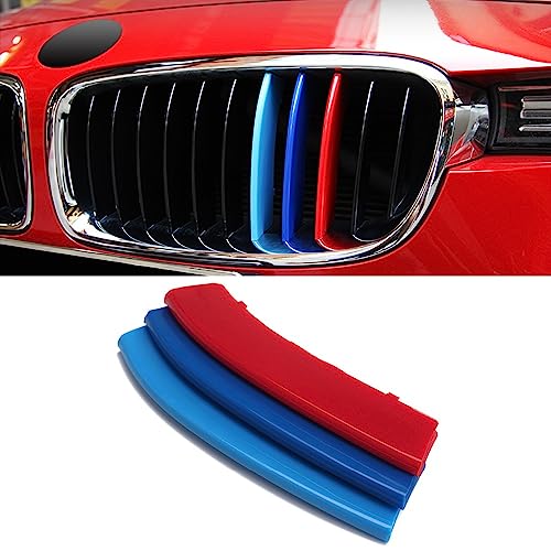 Image of M-Colored Grille Insert Trims Fit for 2013-2018 F30 F31 3 Series 320i 328i 330i 335i 340i M-Performance Black Kidney Grilles (8 Beams), NOT 11-Beam Standard Grille or 4 Series