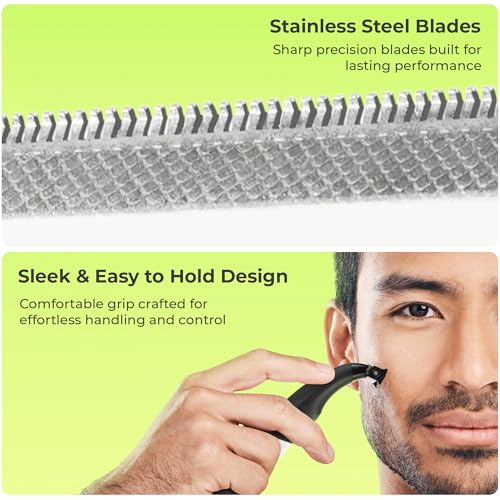 Image of Zebronics Shaver-S Beard Trimmer, Corded & Cordless Use, Upto 140min Runtime, Stainless Steel Blades, Built-in battery, 4 Guide Combs, IPX7 Waterproof, Type-C, LED Indicator, Skin Friendly (Black)