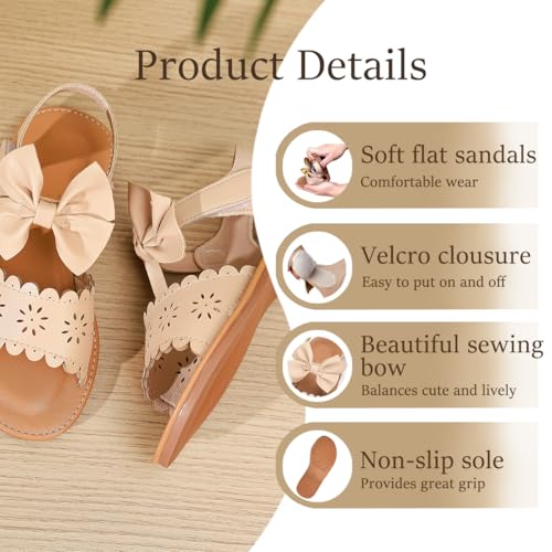 Image of Toddler Girls Sandals Summer Flats Dress Shoes for Baby Little Kids Girl