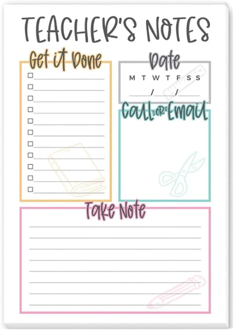 Tiny Expressions Teacher Notepad - Teacher To Do List Note Pad - Stationary Classroom Must Haves for Elementary and Middle School - Teacher Appreciation Gifts for Women