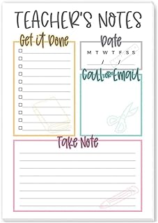 Tiny Expressions Teacher Notepad - Teacher To Do List Note Pad - Stationary Classroom Must Haves for Elementary and Middle School - Teacher Appreciation Gifts for Women