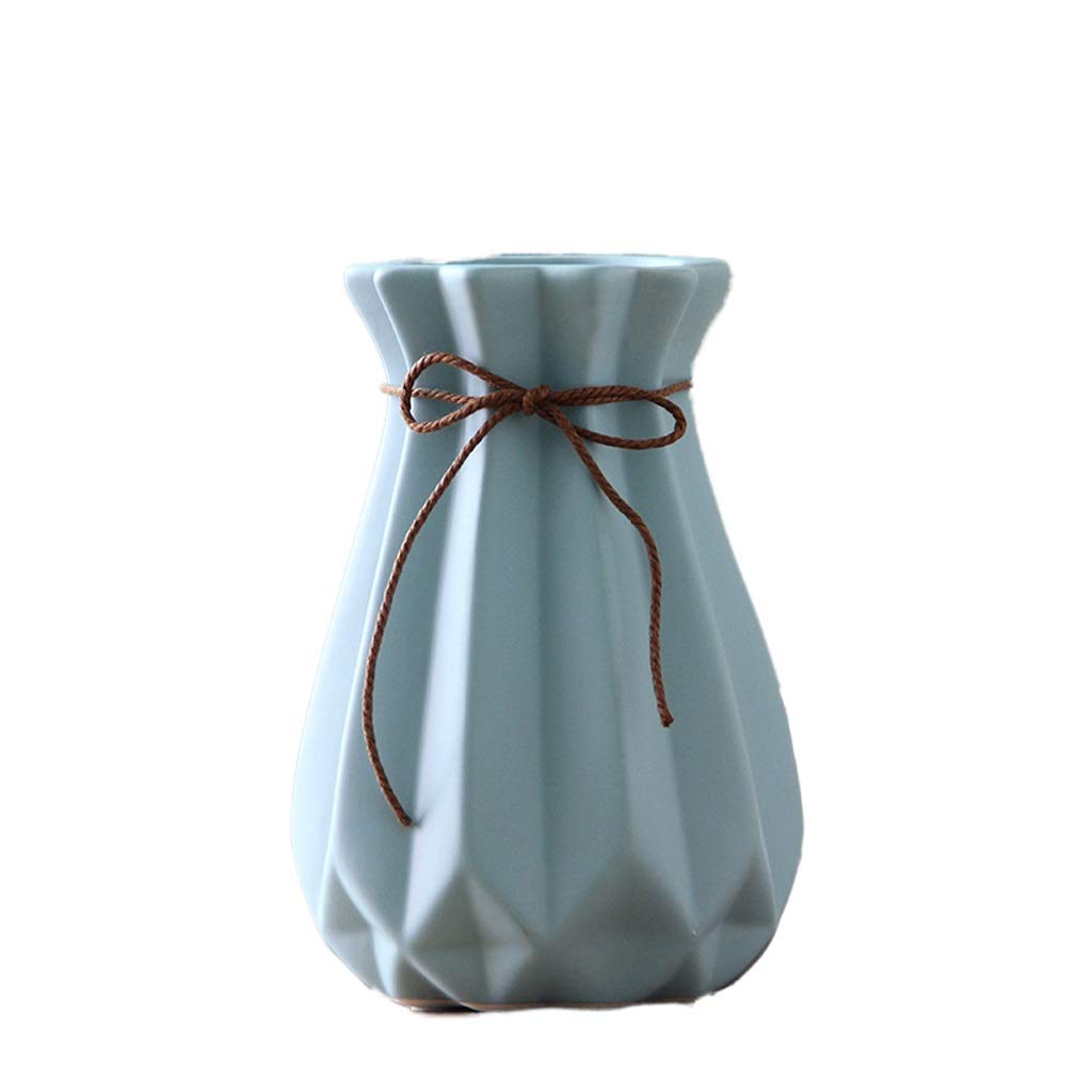 Bzgpmfud Bule Vase Desktop Small Ceramic Dried Flowers Home Decorations Flower Arrangement Living Room Creative Ornaments(Bule)