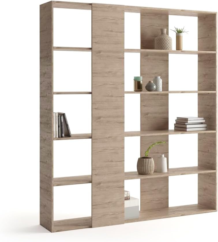 Mobili Fiver, Rachele Modern Bookcase, Ashwood White, Made in Italy