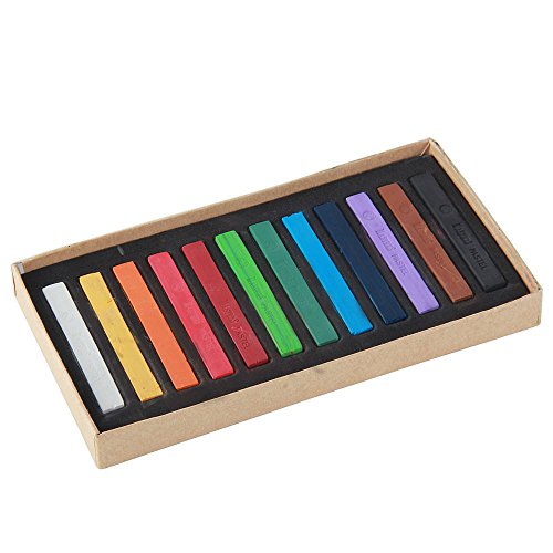 niceeshop(TM) 12 Colours Chalk Pastels Set for Art Drawing Scrapbooking (Assorted Colors,Set of 12)