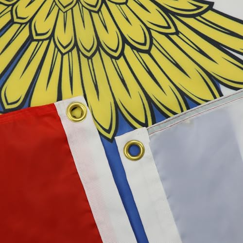 Image of AZ FLAG - Russia With Eagle Flag - 3x5 Ft - Light Polyester Russian Coat Of Arms Banner with Two Brass Eyelets - Fade Resistant - Vivid Colors - 3' x 5' Feet - 150x90 Cm