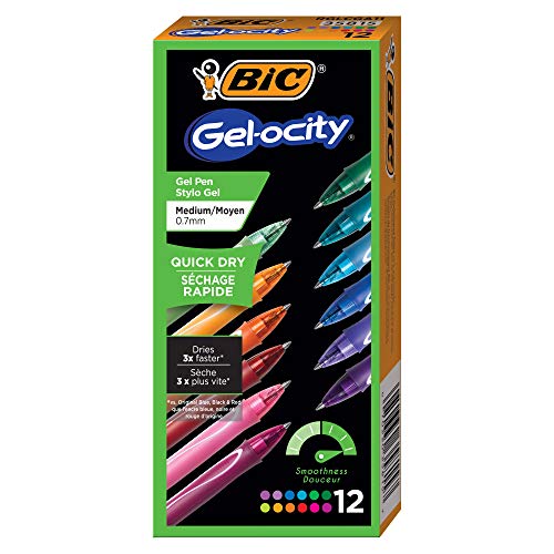Bolígrafos de gel retractiles BIC Gel-Ocity 12 unidades pack miniatura 2