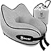 SNUGL Cuscino Da Viaggio - Cuscino In Schiuma A Memoria Di Forma Ergonomica - Supporto Per Testa, Collo E Mento Per Aereo, Treno O Auto - Borsa Da Trasporto (Grigio Grafite, Piccolo Adulto)