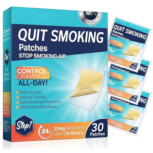 LCHYI Quit Smoking Patches Clear Nicotine Transdermal Smoking Patch Stop Smoking Aid with 8 Week Behavior Support Program Help Craving Control & Clear Lung Easy and Effective (Step 2)