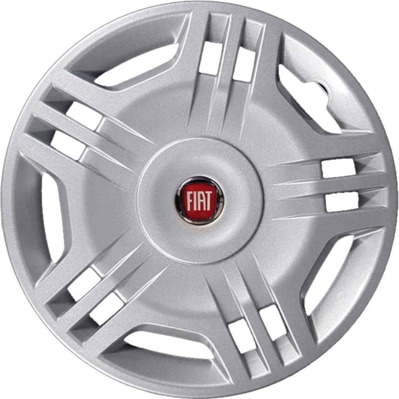 Kit di 4 copricerchi adattabili - per FIAT PANDA 2006 (seconda serie) (LOGO ROSSO) - diametro 14 pollici - non originale