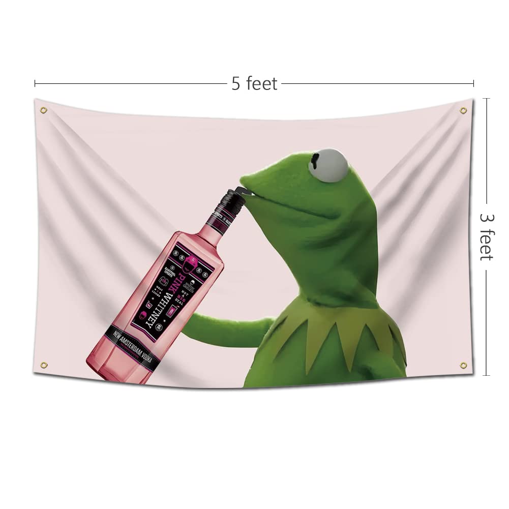 Amazon.com : Kermit Pink Funny Flag Meme Banner Flag For Room Guys